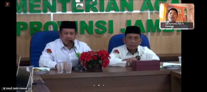 **Kanwil Kemenag Provinsi Jambi Gelar Bimtek Daring Pengelolaan Website Madrasah Negeri se-Provinsi Jambi**